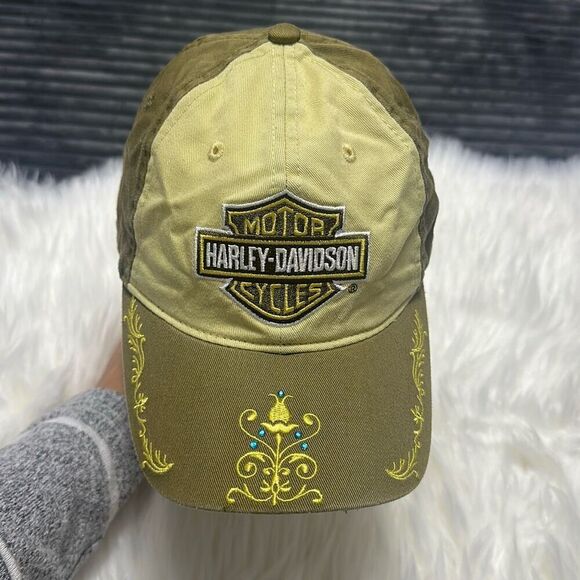 Harley Davidson Womens Baseball Cap Bejeweled Embroidered - Picture 2 of 11